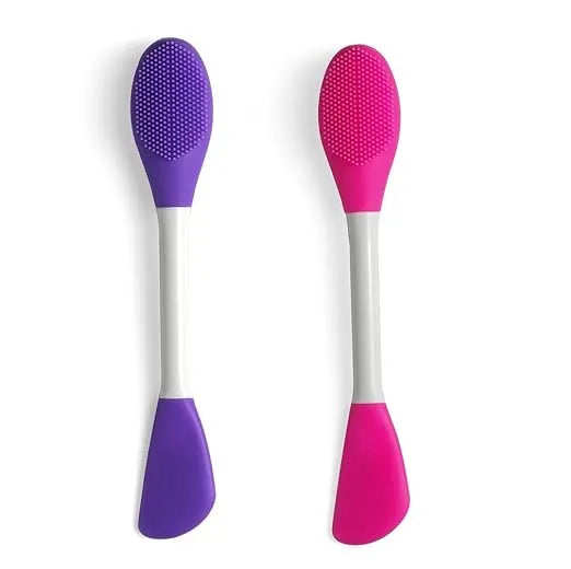 Double-Ended Silicone Face Mask & Cleansing Brush | Soft, Reusable Skin Care Applicator Tool (Pack of 2)