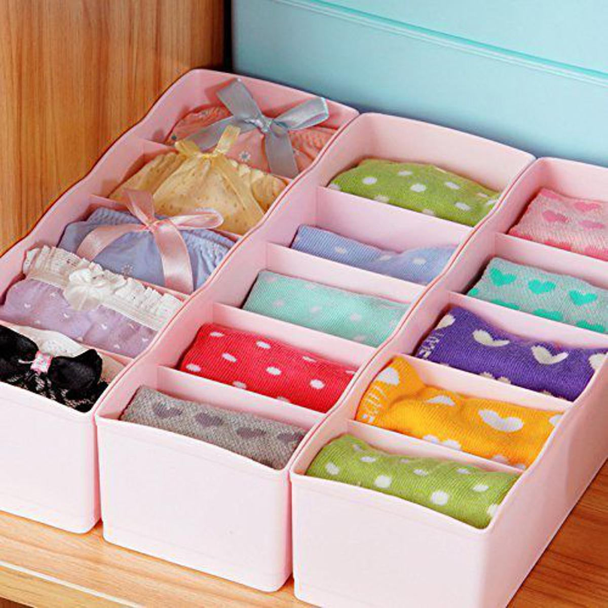 Pack of four 5 Grid Multipurpose Divider Storage Box | Random Colors