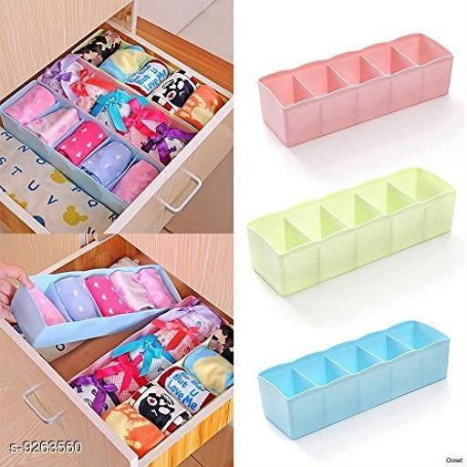 Pack of four 5 Grid Multipurpose Divider Storage Box | Random Colors